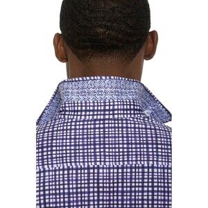 ROBERT GRAHAM Shirt Mens XXL Purple Grid Check Contrast Trim TOPKIPI $198